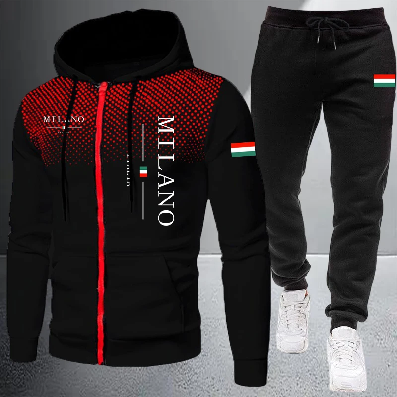 Outdoor Sport Winter Jacket - Męski dres sportowy z kapturem na