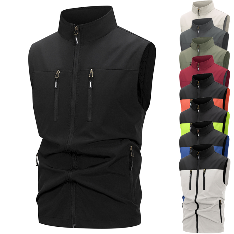 Outdoor Sport Winter Jacket - Męska lekka kamizelka softshell z kieszeniami