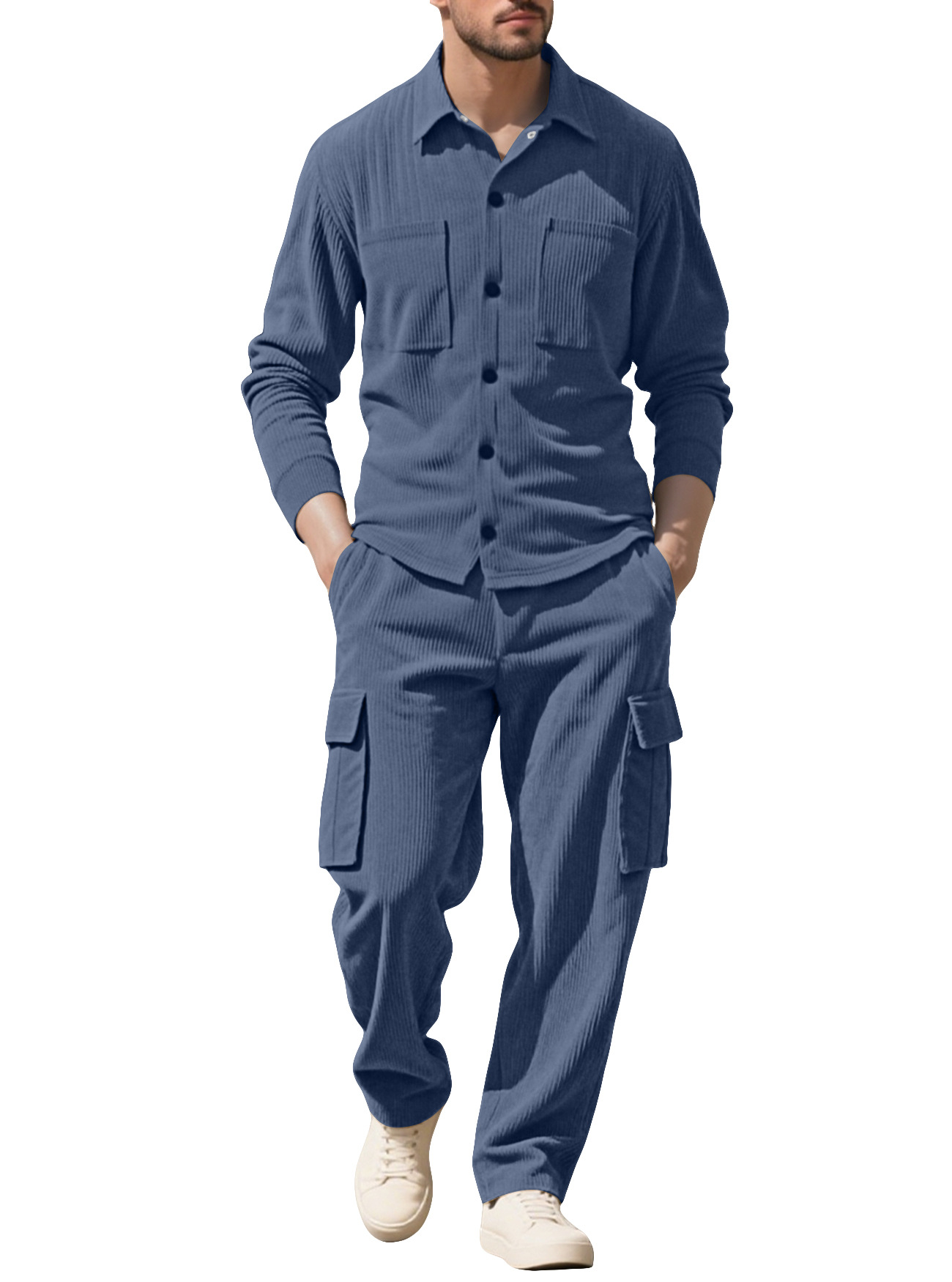 Męski dres z tkaniny sztruksow – Outdoor Sports Outfit recenzja i cena